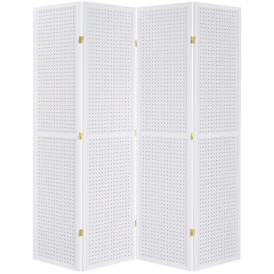 4 Panels Room Divider Folding Screen Pegboard Insert 71 Inches Tall