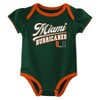 NCAA Miami Hurricanes Infant Girls' 3pk Bodysuit - 4 of 4