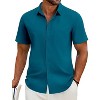 COOFANDY Shirts for Men Short Sleeve Button Down Shirt Casual Summer Beach Shirt - 3 of 4
