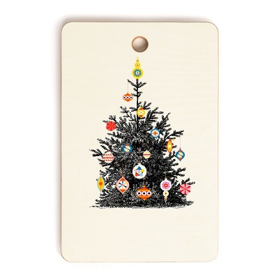 Showmemars Retro Decorated Christmas Tree Cutting Board Rectangle -Deny Designs