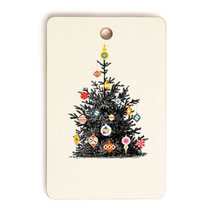 Showmemars Retro Decorated Christmas Tree Cutting Board Rectangle -Deny Designs - 1 of 3