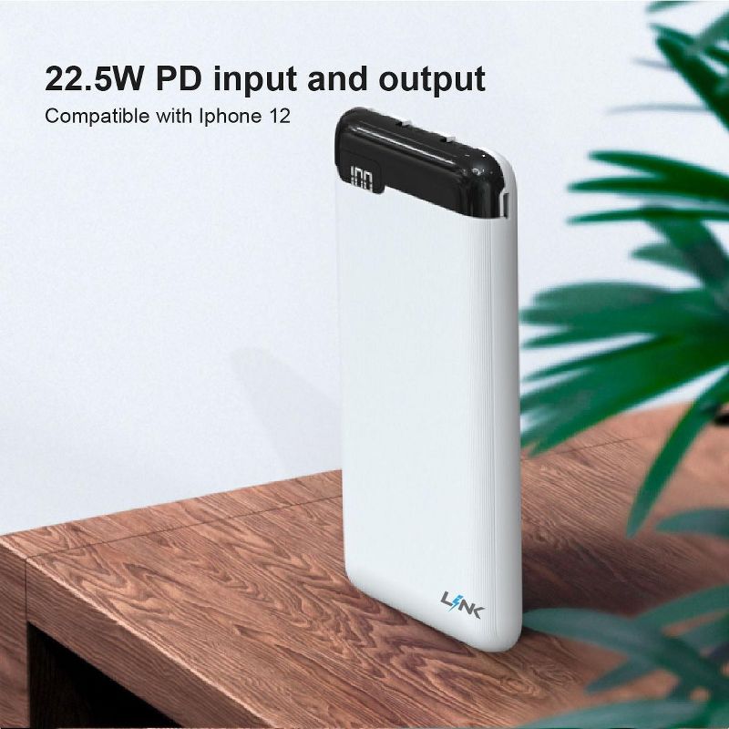 Link Portable Charger Power Bank 10,000mAH 5V/3A Slim Battery Pack with LED Power Indicator Dual Input/Output Ports & Intelligent Charging Technology, 3 of 7