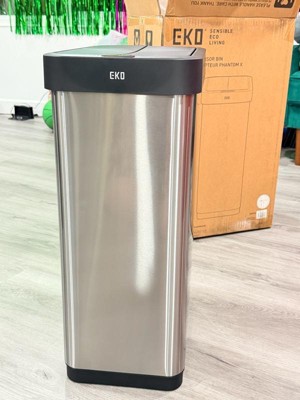 EKO Phantom X 50L Dual Wing Lid Sensor Bin Matte Stainless Steel