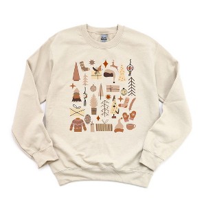 Simply Sage Market Women's Graphic Sweatshirt Boho Neutral Christmas Chart - 1 of 3