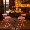 Set of 4 Counter Height Bar Stools – 24-Inch Backless Folding Chairs with 225lb Capacity for Kitchen, Rec Room, or Game Room by Lavish Home (Pink) - 3 of 4