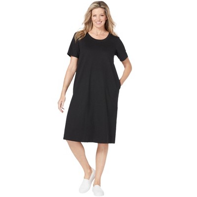 Woman Within Plus Size Perfect Short-Sleeve Crewneck Tee Dress