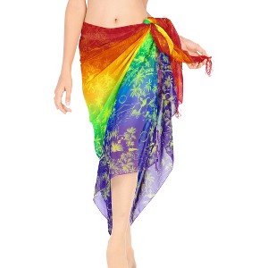 LA LEELA Women's Beachwear Summer Beach Wrap Bikini Wraps Sarong Coverups Skirt Swimsuit Swimwear Swim Cover Up for Women One Size Multi,Floral - 1 of 4