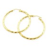 Pompeii3 14k Yellow Gold 3mm Designer Hoops Women's Earrings 1 3/4" Tall 1.9grams - 2 of 4