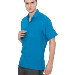 LA LEELA Mens Short Sleeve Button Down Solid Casual Camp Business Vacation Beach Collared Shirt for Men Summer Work Shirts with Pocket - 1 of 4