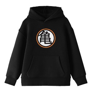 Dragon Ball Z Kanji Emblem Long Sleeve Youth Black Hooded Sweatshirt - 1 of 3