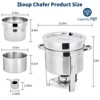 7QT Soup Chafer, Large Capacity Soup Chafer Sets of 4, Stainless Steel Round Soup Warmer for Party Buffet & Commercial Event - 2 of 4