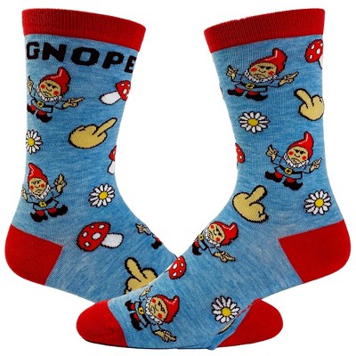 Crazy Dog T-Shirts Women's Gnope Socks Funny Fantasy Mushroom Gnome Fairy Tale Novelty Graphic Footwear