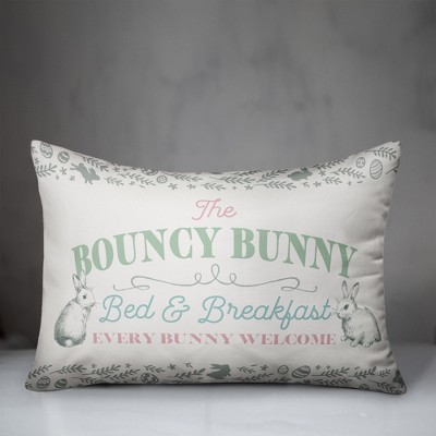 Bouncy Bunny Pastel Polyester Lumbar Pillow