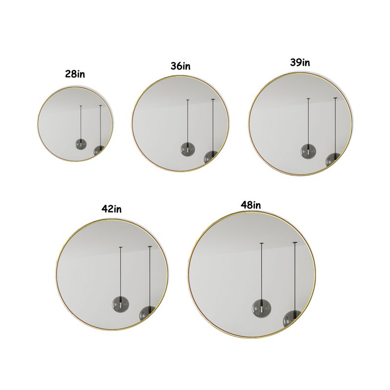 Colt 48" Circle Metal Frame Large Circle Wall Mounted Mirror -The Pop Home, 2 of 9