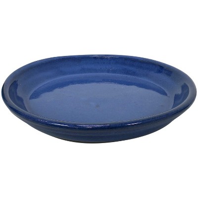 Imperial Blue 9" Glazed Ceramic Planter Saucers Set of 4
