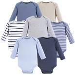 Hudson Baby Infant Boy Cotton Long-Sleeve Bodysuits 7pk, Boy Basic