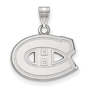 Black Bow Jewelry 10k White Gold Montreal Canadiens NHL Small Pendant - 1 of 3