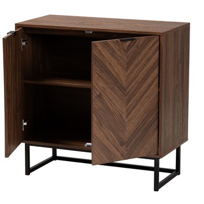 Sadia 31.5'' Walnut Brown Wood Storage Cabinet with Adjustable Shelving