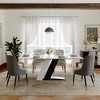 POVISON Contemporary Upholstered Dining Chairs Set of 2, High Back Side Chairs, Gray - 3 of 4