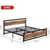 Vintage Industrial Bed Frame with Noise-Free Metal Slats & 13.8" Under-Bed Storage - Tool-Free Assembly - 2 of 4