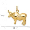 Black Bow Jewelry 14k Yellow Gold 2D Steer Pendant - 4 of 4