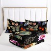 Hachikiko Black Floral & Colorful Butterfly Comforter Set - All Season Bedding with 2 Pillowcases - 3 of 4