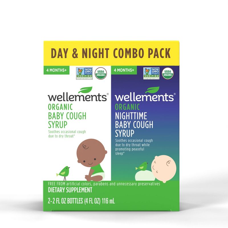 Wellements Organic Day &#38; Night Baby Cough Syrup - 2pk/4 fl oz, 1 of 11