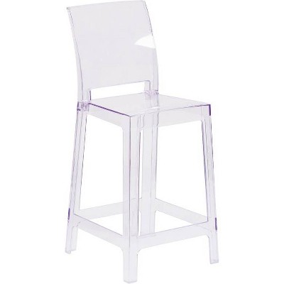 Ghost Counter Stool With Square Back 
