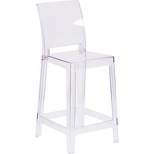 Ghost Counter Stool with Square Back Clear - Riverstone Furniture Collection