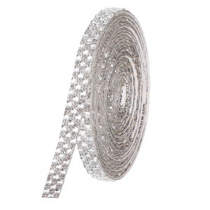 Unique Bargains Glass Self-Adhesive Decorations Crystal Rhinestone Diamond Ribbon - 1 of 4
