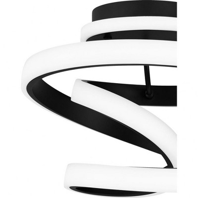 Matte Black Aluminum LED Semi Flush Mount Light