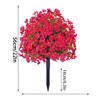 2Pcs Artificial Bushes with Ground Spike, Fake Flowers Outdoor, UV Resistant Realistic Fabric Shrubs - 3 of 4