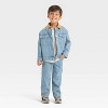 Toddler Boys' Collared Denim Jacket - Cat & Jack™ Medium Wash - 3 of 3