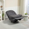 360° Swivel Recliner Adjustable Chair Chenille Swivel Reclining Glider Single Chaise Lounge Sofa Chair With Black Metal Round Base-Cuddlewood - 3 of 4