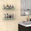 GeekDigg Glass Rectangular Caddy Storage Shelves with Aluminum Brackets - Set of 2- Transparent - image 2 of 4