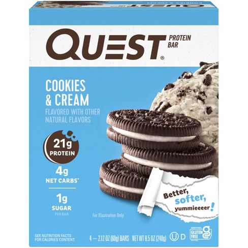 Quest Nutrition 21g Protein Bar - Cookies & Cream - 4ct : Target