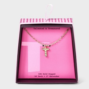 14K Gold Dipped Twisted Bubble Initial Necklace - A New Day™ Gold - 1 of 4