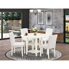 HomeStock 5-Pc Linen White Finish Solid Wood Top-Round Dining Room Set with Dropleaf-Seats 4 - 2 of 4