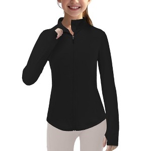 Clearlove Girls Lightweight Sun Protection Jacket Full Zip UPF 50+ Long Sleeve Athletic Windbreaker with Thumb Holes and Pockets - 1 of 4