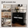 CLIHOME Contemporary Bedroom Storage Cabinet Nightstand with Silver Accents and Hidden Jewelry Drawer - 3 of 4