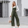 Women's Olive Green Jumpsuit Corduroy Wide-Leg Overalls - Cupshe - 3 of 4
