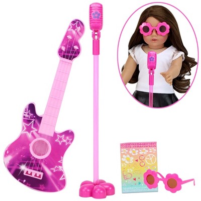 Sophia’s Guitar, Sunglasses and Microphone for 18" Dolls, Pink