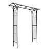 Aghana Digitals Black Metal Garden Arch with Double Doors - Climbing Plant Support Trellis for - 3 of 4