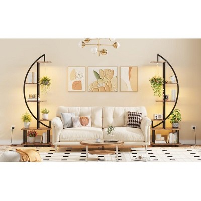 6-Tier Plant Stand, Indoor Plant Stand, with Detachable Wheels, Drawers, LED Grow Light, for Home Patio Lawn Garden Balcony