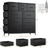 ELJGET 10 Drawer Dresser, PU Chest with Side Pockets & Hooks, Metal Frame Storage Organizer for Bedroom, Closet, Living Room – White - 2 of 4