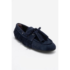 Fenora - Navy Genuine Leather Fringed Tassel Loafer (Women) | Forever & Always Shoes - 1 of 4