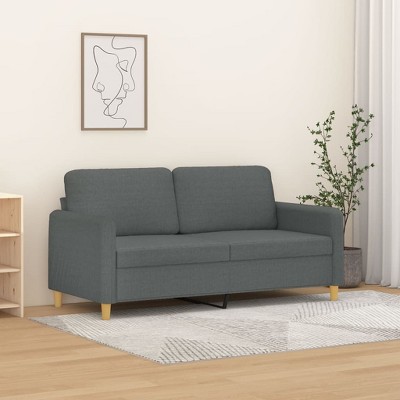 vidaXL 2-Seater Sofa Dark Gray 55.1 in. Fabric