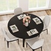 47" Round Dining Table, Industrial Dinner Table for 4 to 6, Kitchen Table with Sturdy Metal Frame & Rustic (No Chair) - 3 of 4
