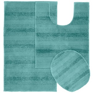 3pc Nylon Washable Bathroom Rug Set - Garland Rug - 1 of 4