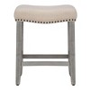WestinTrends 24" Upholstered Saddle Seat Counter Stool (Set of 2) - 3 of 4
